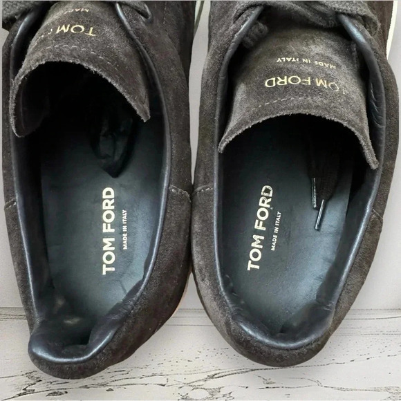RARE TOM FORD Men's Warwick Suede Sneakers Dark Brown Size 11 - Picture 12 of 15